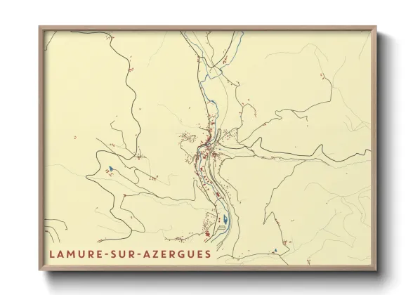 Une affiche de carte sur Lamure-sur-Azergues