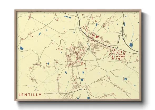 Une affiche de carte sur Lentilly