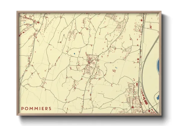 Une affiche de carte sur Pommiers
