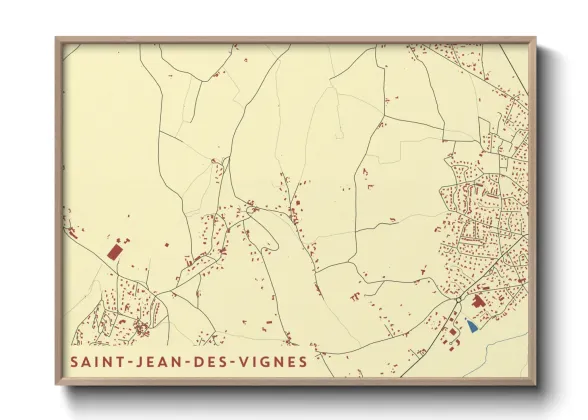 Une affiche de carte sur Saint-Jean-des-Vignes