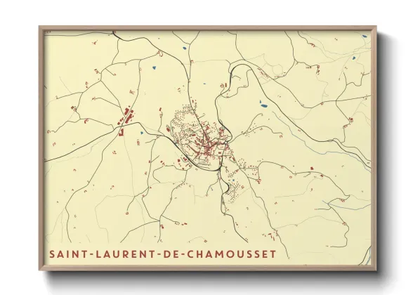 Une affiche de carte sur Saint-Laurent-de-Chamousset