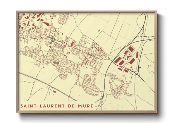 Une affiche de carte sur Saint-Laurent-de-Mure