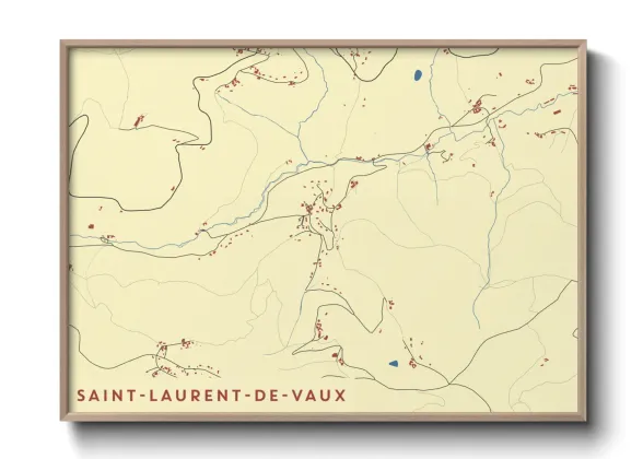 Une affiche de carte sur Saint-Laurent-de-Vaux