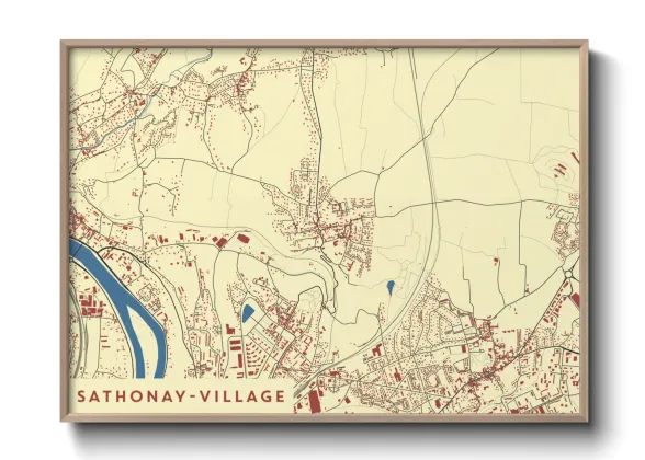 Une affiche de carte sur Sathonay-Village