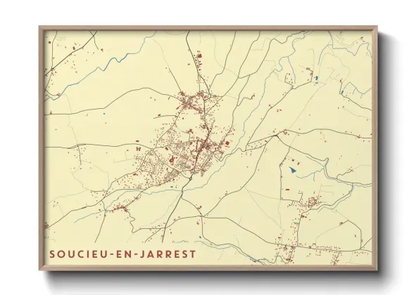 Une affiche de carte sur Soucieu-en-Jarrest