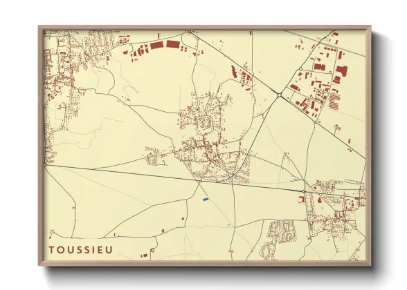 Une affiche de carte sur Toussieu