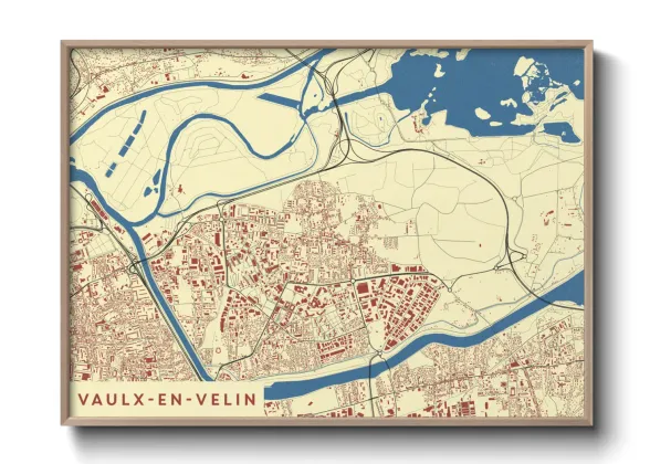 Une affiche de carte sur Vaulx-en-Velin