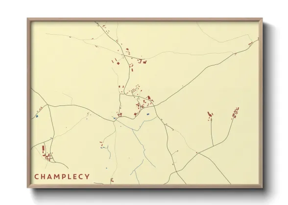 Une affiche de carte sur Champlecy