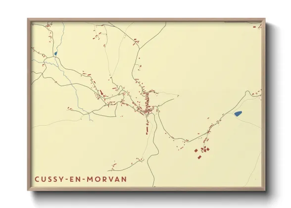 Une affiche de carte sur Cussy-en-Morvan