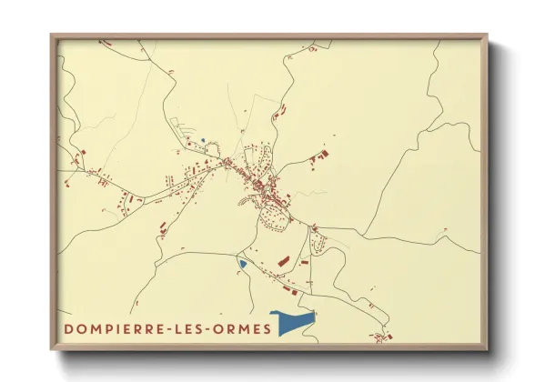 Une affiche de carte sur Dompierre-les-Ormes