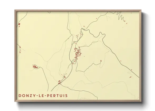 Une affiche de carte sur Donzy-le-Pertuis