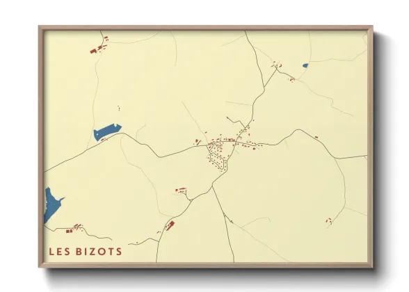 Une affiche de carte sur Les Bizots