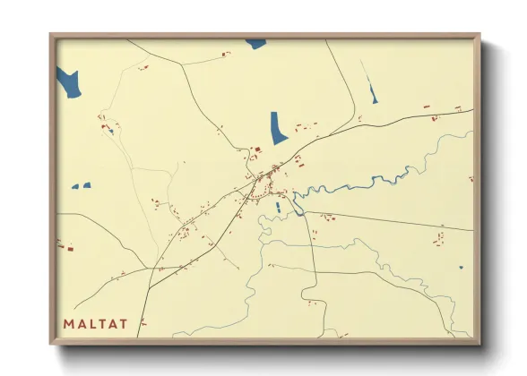 Une affiche de carte sur Maltat