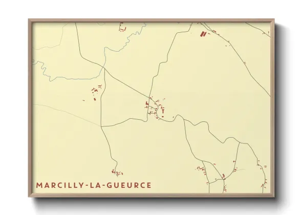 Une affiche de carte sur Marcilly-la-Gueurce