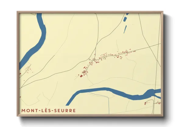 Une affiche de carte sur Mont-lès-Seurre