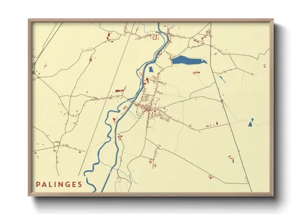 Une affiche de carte sur Palinges