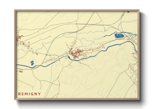 Une affiche de carte sur Remigny
