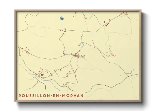 Une affiche de carte sur Roussillon-en-Morvan
