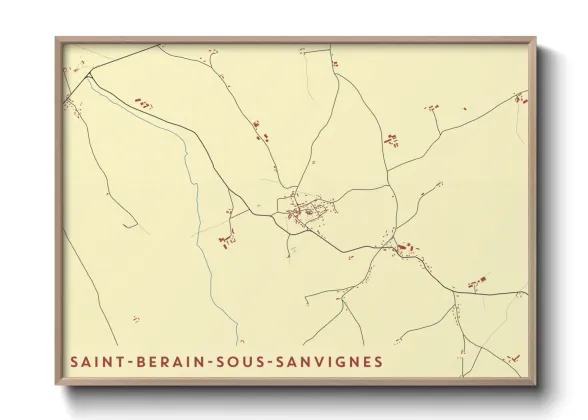 Une affiche de carte sur Saint-Berain-sous-Sanvignes
