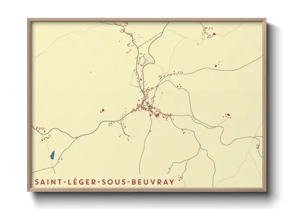 Une affiche de carte sur Saint-Léger-sous-Beuvray