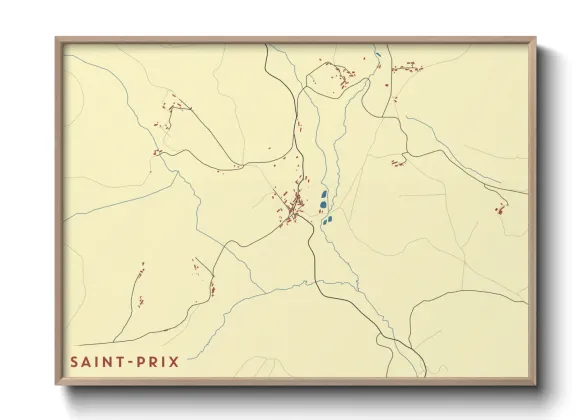 Une affiche de carte sur Saint-Prix
