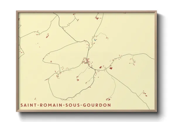Une affiche de carte sur Saint-Romain-sous-Gourdon