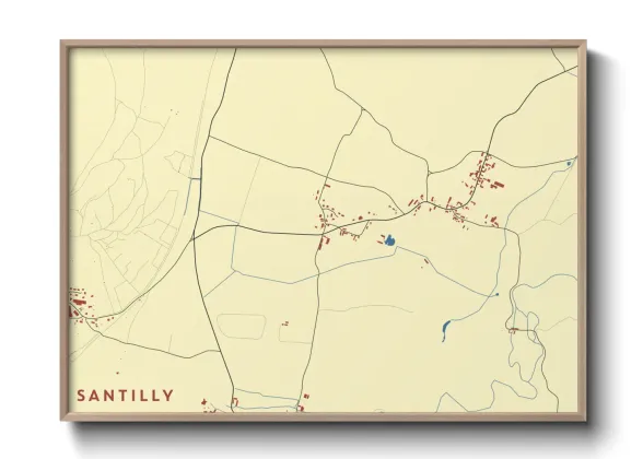 Une affiche de carte sur Santilly
