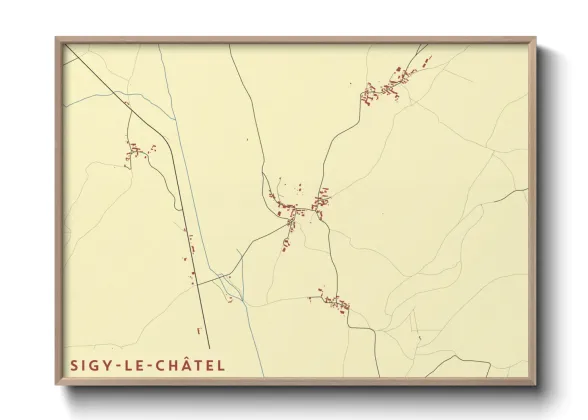 Une affiche de carte sur Sigy-le-Châtel