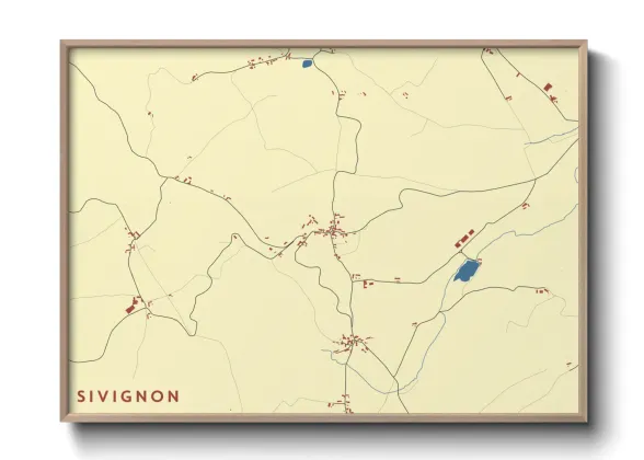 Une affiche de carte sur Sivignon