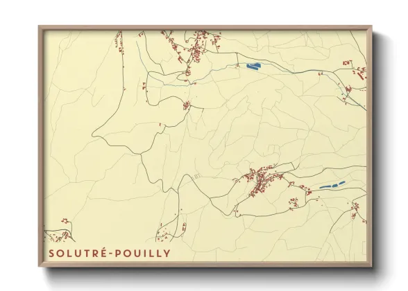 Une affiche de carte sur Solutré-Pouilly