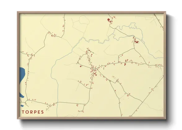 Une affiche de carte sur Torpes