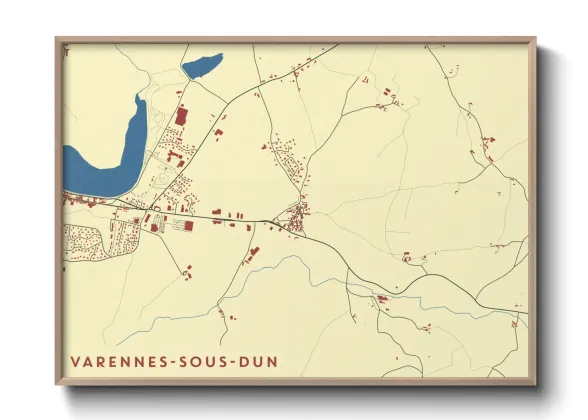 Une affiche de carte sur Varennes-sous-Dun