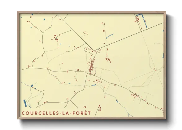 Une affiche de carte sur Courcelles-la-Forêt