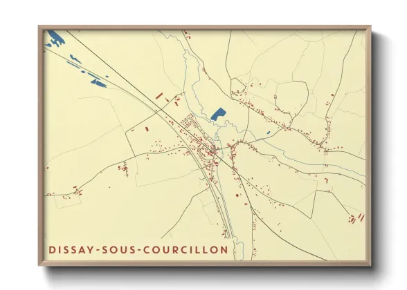 Une affiche de carte sur Dissay-sous-Courcillon