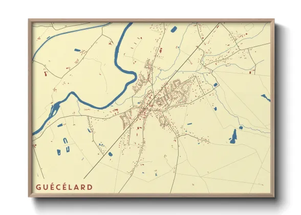 Une affiche de carte sur Guécélard