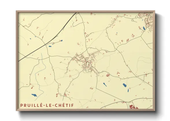 Une affiche de carte sur Pruillé-le-Chétif