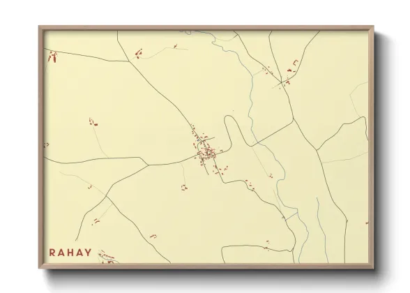 Une affiche de carte sur Rahay