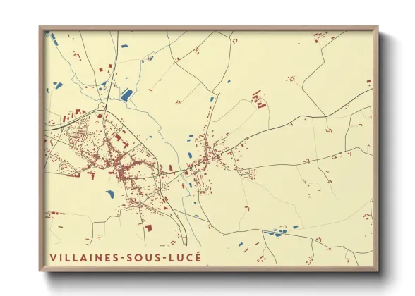 Une affiche de carte sur Villaines-sous-Lucé