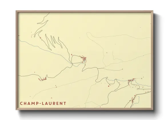 Une affiche de carte sur Champ-Laurent