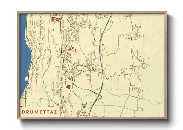 Une affiche de carte sur Drumettaz