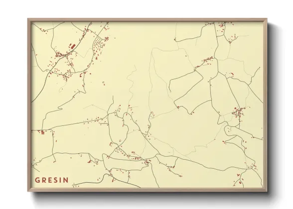 Une affiche de carte sur Gresin