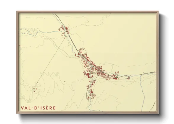 Une affiche de carte sur Val-d'Isère