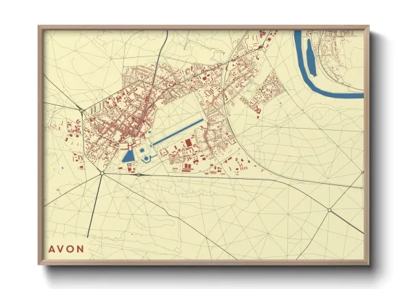 Une affiche de carte sur Avon