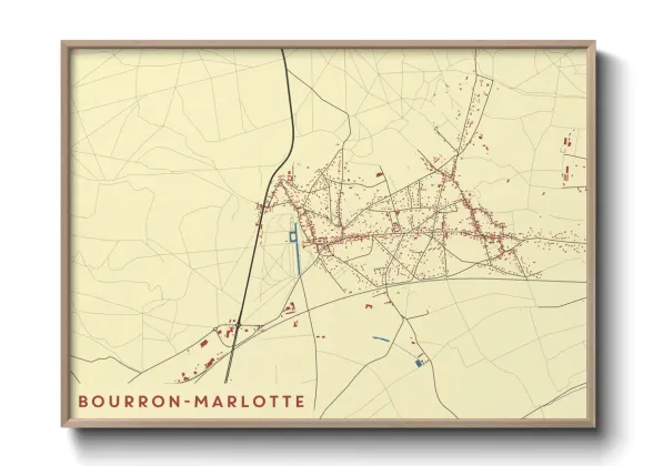 Une affiche de carte sur Bourron-Marlotte