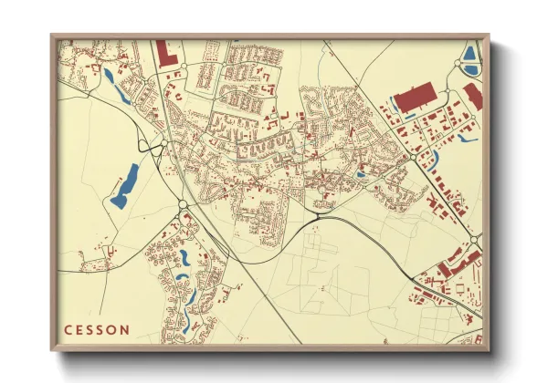 Une affiche de carte sur Cesson