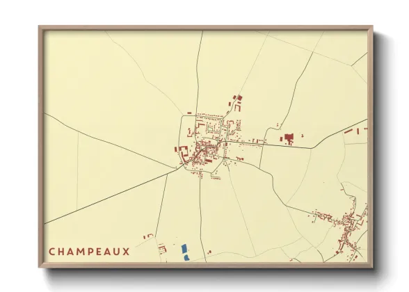Une affiche de carte sur Champeaux