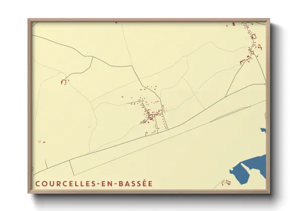 Une affiche de carte sur Courcelles-en-Bassée