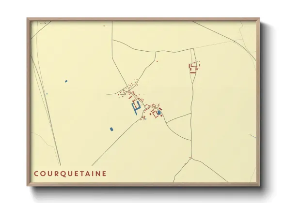 Une affiche de carte sur Courquetaine