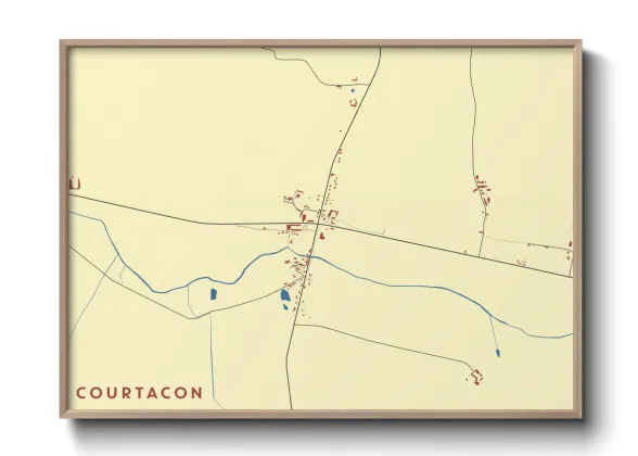Une affiche de carte sur Courtacon