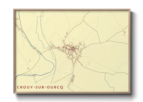 Une affiche de carte sur Crouy-sur-Ourcq